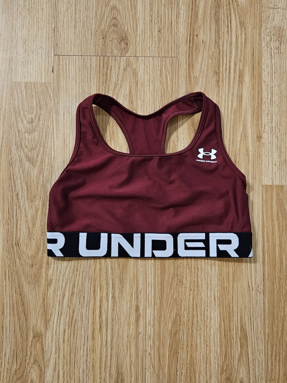 Under Armour Maroon Sports Bra with Branded Band